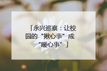 永兴巡察：让校园的“揪心事”成“暖心事”