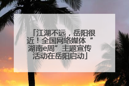 江湖不远，岳阳很近！全国网络媒体“湖南e周”主题宣传活动在岳阳启动