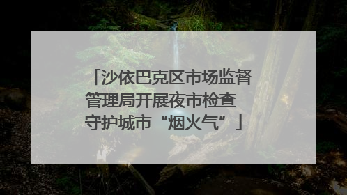 沙依巴克区市场监督管理局开展夜市检查 守护城市“烟火气”