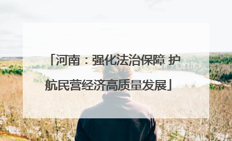 河南：强化法治保障 护航民营经济高质量发展