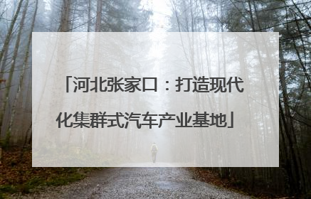 河北张家口：打造现代化集群式汽车产业基地