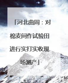 河北曲周：对棉麦间作试验田进行实打实收现场测产