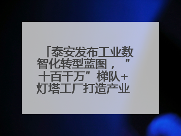 泰安发布工业数智化转型蓝图，“十百千万”梯队+灯塔工厂打造产业新标杆