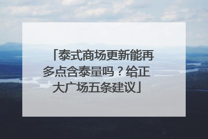 泰式商场更新能再多点含泰量吗？给正大广场五条建议