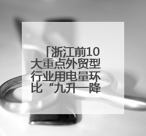 浙江前10大重点外贸型行业用电量环比“九升一降”