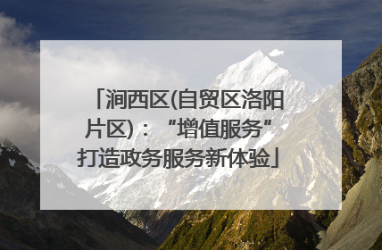 涧西区(自贸区洛阳片区)：“增值服务”打造政务服务新体验