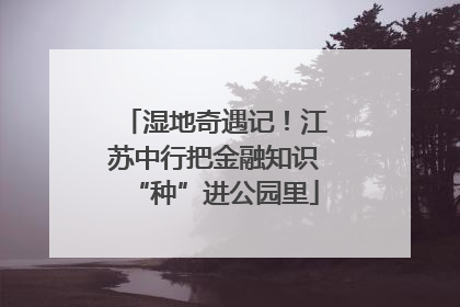 湿地奇遇记！江苏中行把金融知识“种”进公园里