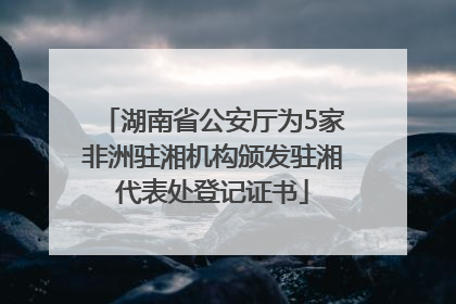 湖南省公安厅为5家非洲驻湘机构颁发驻湘代表处登记证书