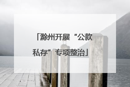 滁州开展“公款私存”专项整治
