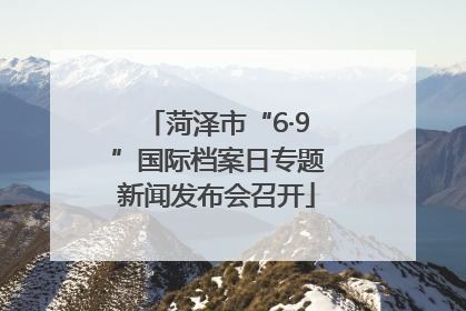 菏泽市“6·9”国际档案日专题新闻发布会召开