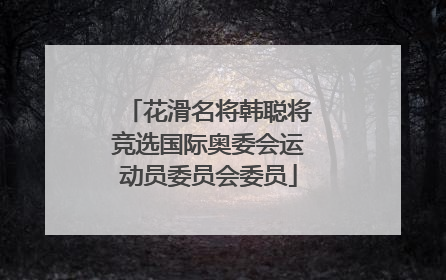 花滑名将韩聪将竞选国际奥委会运动员委员会委员