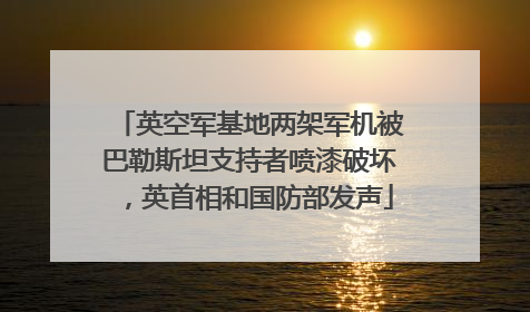 英空军基地两架军机被巴勒斯坦支持者喷漆破坏，英首相和国防部发声