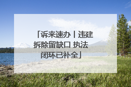 诉来速办丨违建拆除留缺口 执法闭环已补全