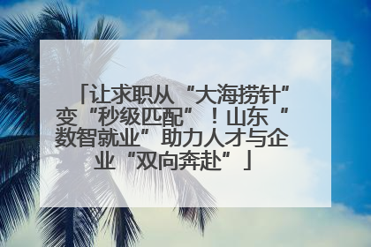 让求职从“大海捞针”变“秒级匹配”！山东“数智就业”助力人才与企业“双向奔赴”