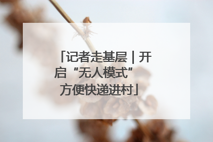 记者走基层｜开启“无人模式” 方便快递进村