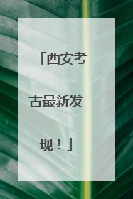 西安考古最新发现！