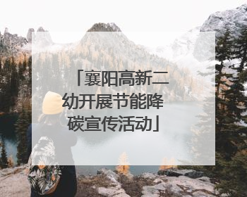 襄阳高新二幼开展节能降碳宣传活动