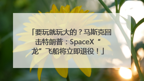 要玩就玩大的？马斯克回击特朗普：SpaceX“龙”飞船将立即退役！