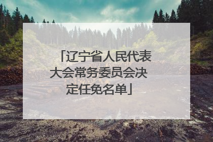 辽宁省人民代表大会常务委员会决定任免名单