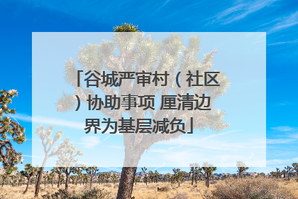 谷城严审村（社区）协助事项 厘清边界为基层减负