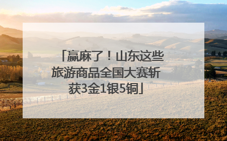 赢麻了！山东这些旅游商品全国大赛斩获3金1银5铜
