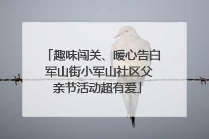 趣味闯关、暖心告白 军山街小军山社区父亲节活动超有爱