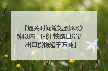 通关时间缩短到30分钟以内，同江铁路口岸进出口货物超千万吨