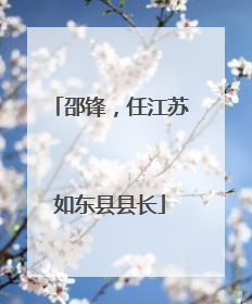邵锋，任江苏如东县县长