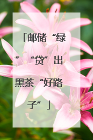 邮储“绿”“贷”出黑茶“好路子”