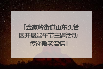 金家岭街道山东头管区开展端午节主题活动 传递敬老温情