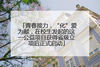 青春接力，“化”爱为献，在校生发起的这一公益项目获得省级立项后正式启动