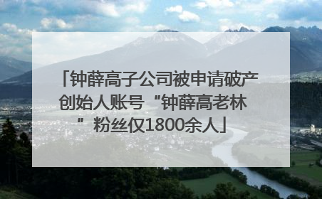 钟薛高子公司被申请破产 创始人账号“钟薛高老林”粉丝仅1800余人