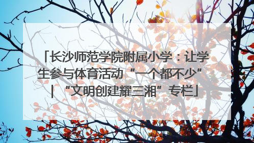 长沙师范学院附属小学：让学生参与体育活动“一个都不少”｜“文明创建耀三湘”专栏