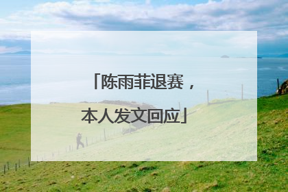 陈雨菲退赛，本人发文回应