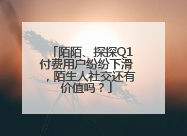 陌陌、探探Q1付费用户纷纷下滑，陌生人社交还有价值吗？