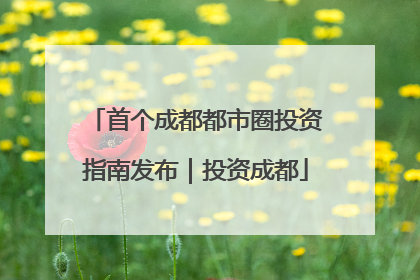 首个成都都市圈投资指南发布｜投资成都