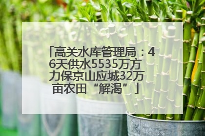 高关水库管理局：46天供水5535万方 力保京山应城32万亩农田“解渴”