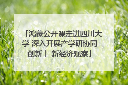 鸿蒙公开课走进四川大学 深入开展产学研协同创新丨 新经济观察