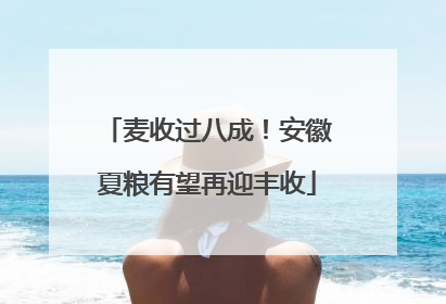 麦收过八成！安徽夏粮有望再迎丰收