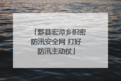 黟县宏潭乡织密防汛安全网 打好防汛主动仗