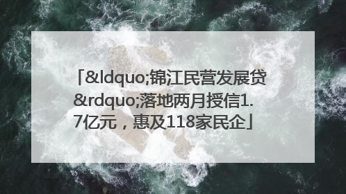 “锦江民营发展贷”落地两月授信1.7亿元，惠及118家民企