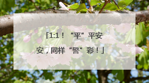 1:1！“平”平安安，同样“警”彩！