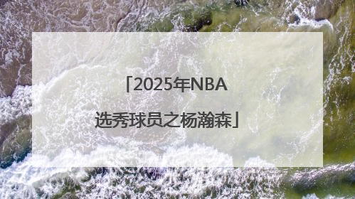 2025年NBA选秀球员之杨瀚森