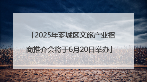 2025年芗城区文旅产业招商推介会将于6月20日举办
