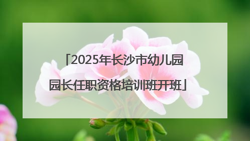 2025年长沙市幼儿园园长任职资格培训班开班