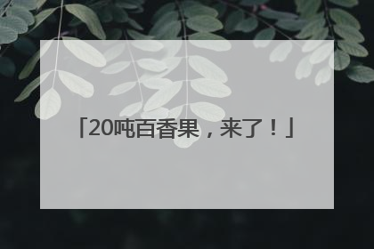 20吨百香果，来了！