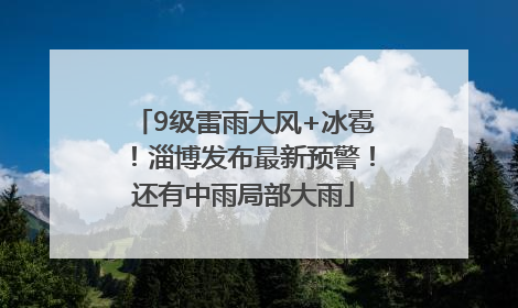 9级雷雨大风+冰雹！淄博发布最新预警！还有中雨局部大雨