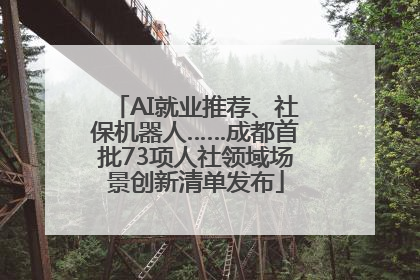 AI就业推荐、社保机器人……成都首批73项人社领域场景创新清单发布