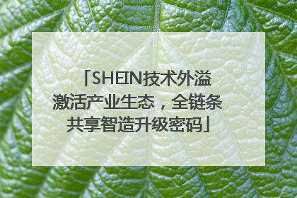 SHEIN技术外溢激活产业生态，全链条共享智造升级密码